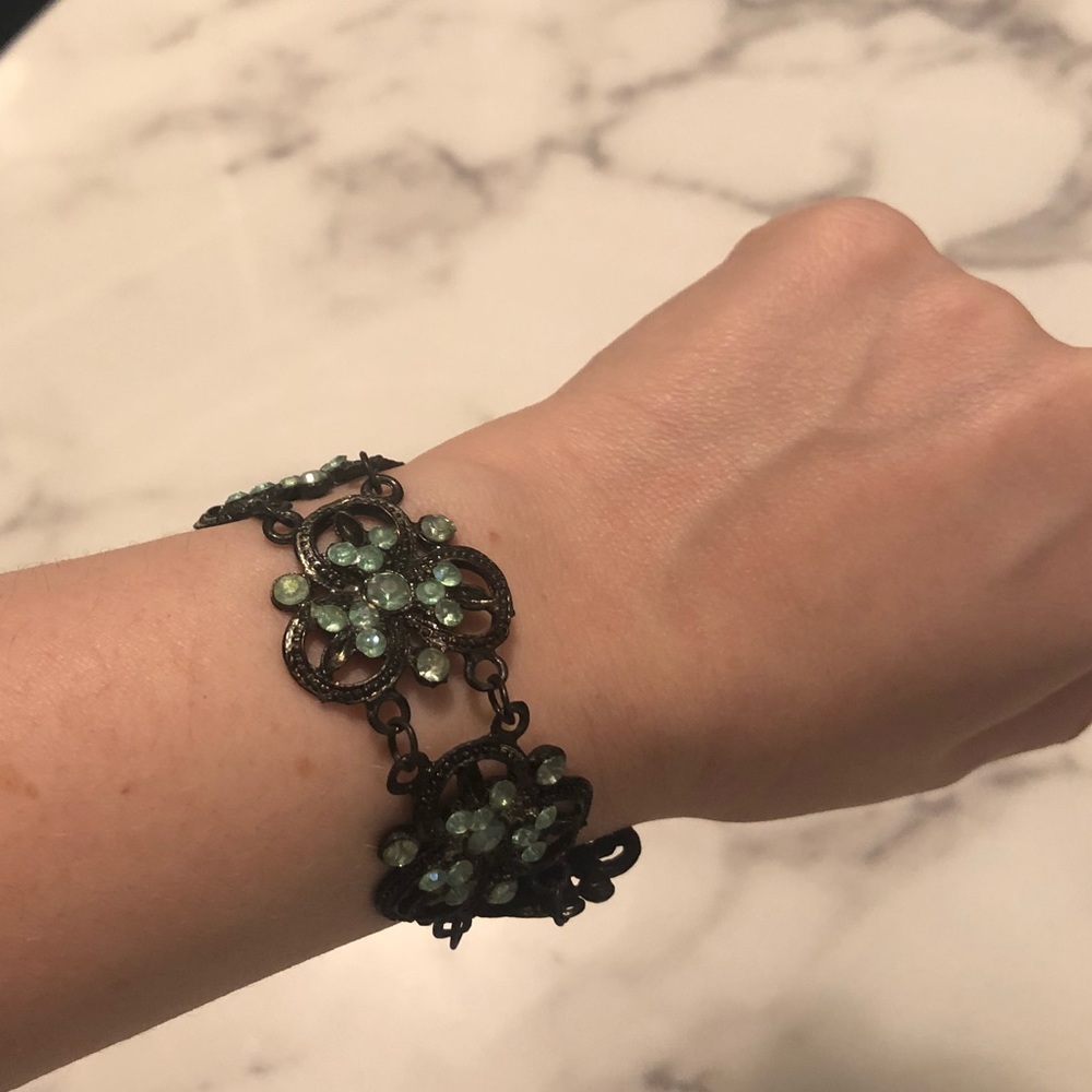 Green Rhinestone Bracelet